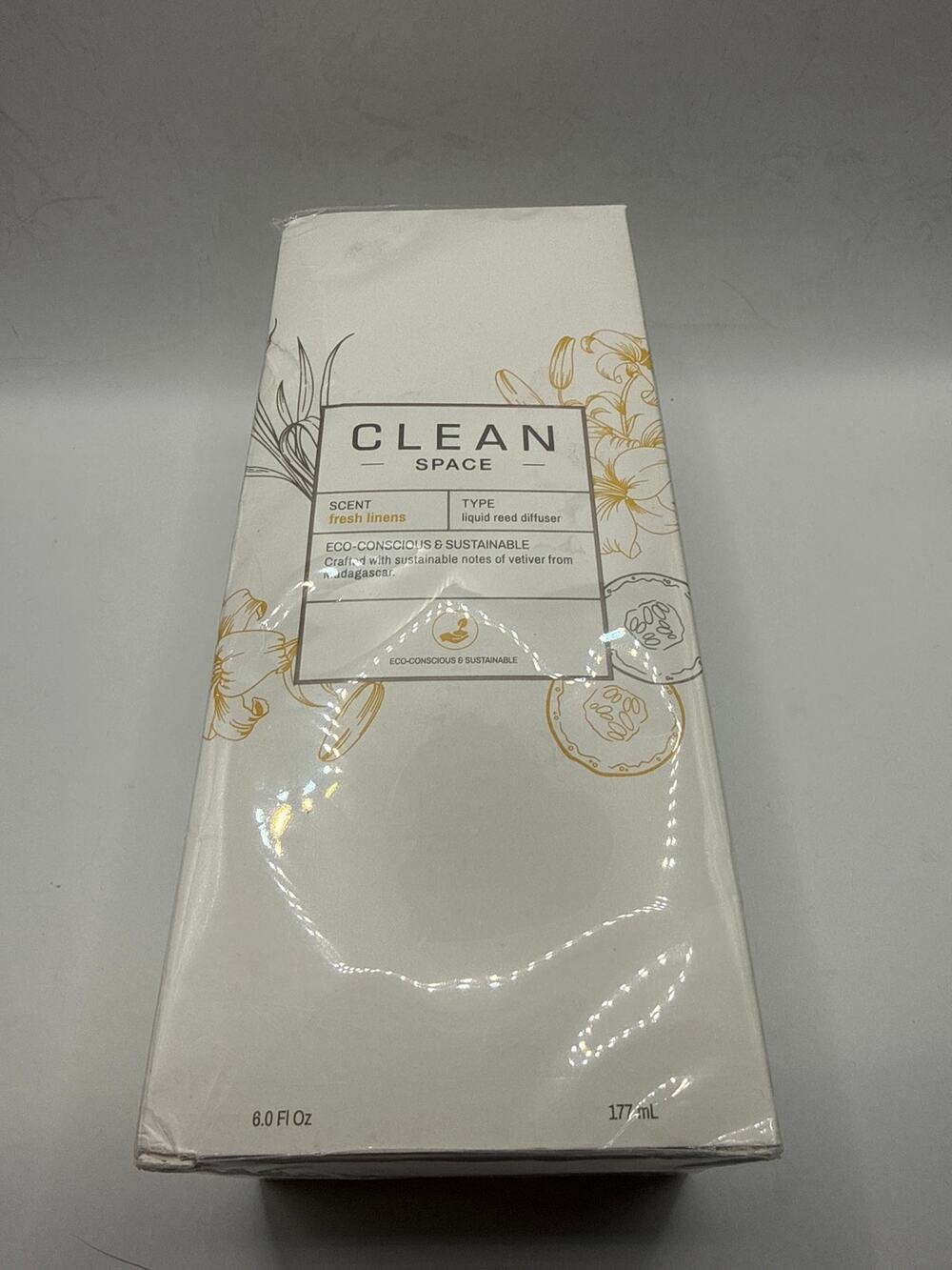 CLEAN SPACE Fresh Linens Liquid Reed Diffuser 6 oz 177 mL New Sealed